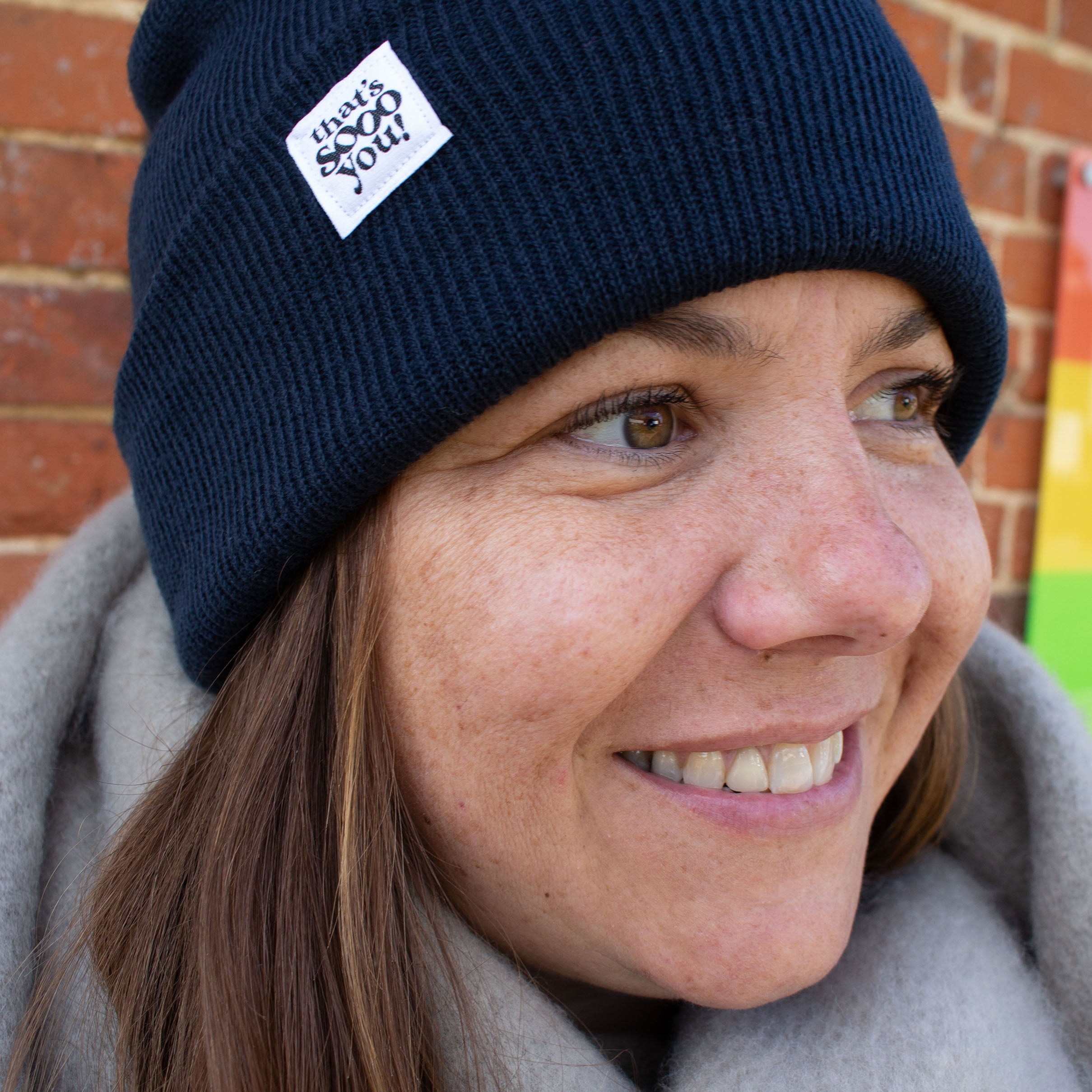 Navy blue super soft beanie hat, That's Sooo You TSY hand sewn fabric label, accessories, accessory, snuggle winter