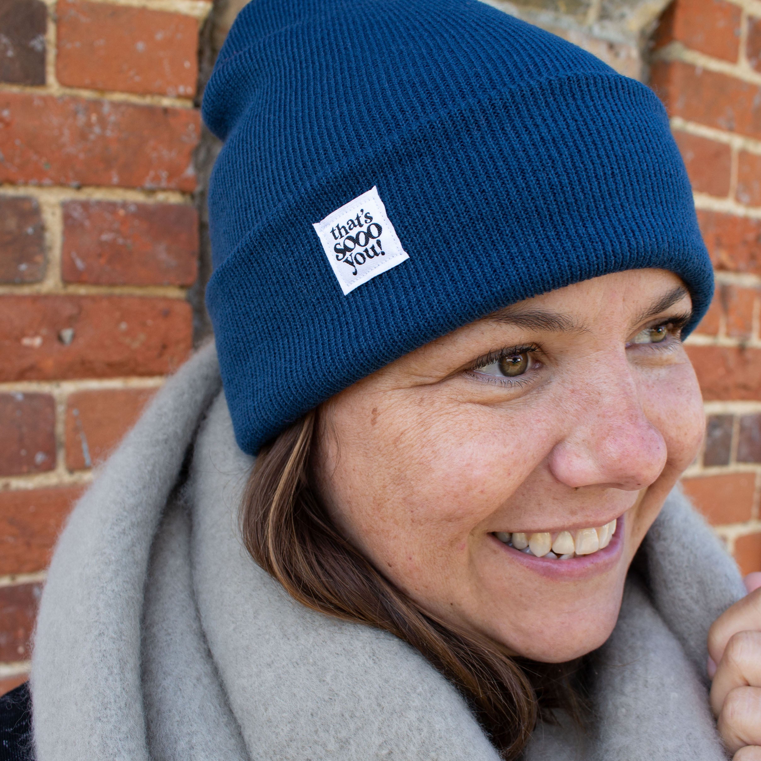 Petrol blue super soft beanie hat, That's Sooo You TSY hand sewn fabric label, accessories, accessory, snuggle winter, unisex