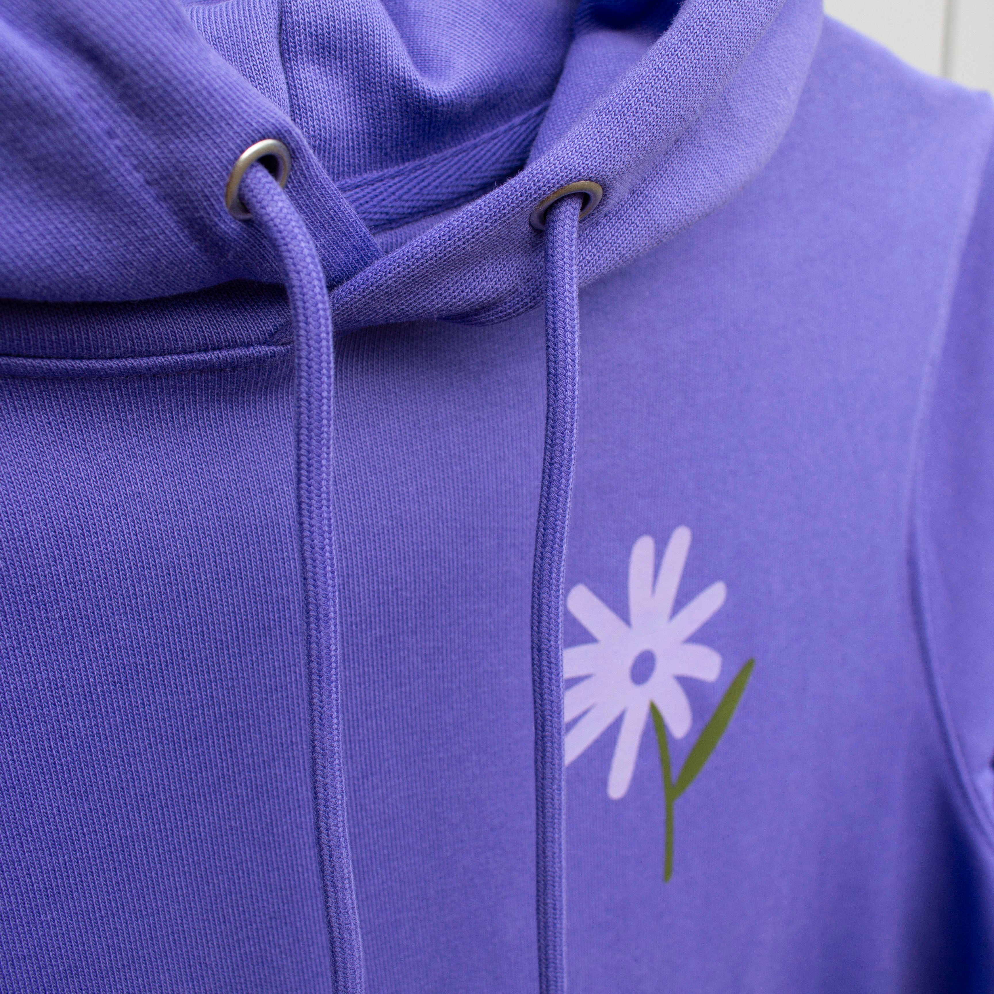 That's Sooo You purple hoodie, don't ever stop growing design, flowers, checkerboard, olive green, lilac, premium, luxury womens wear, dopamine dressing