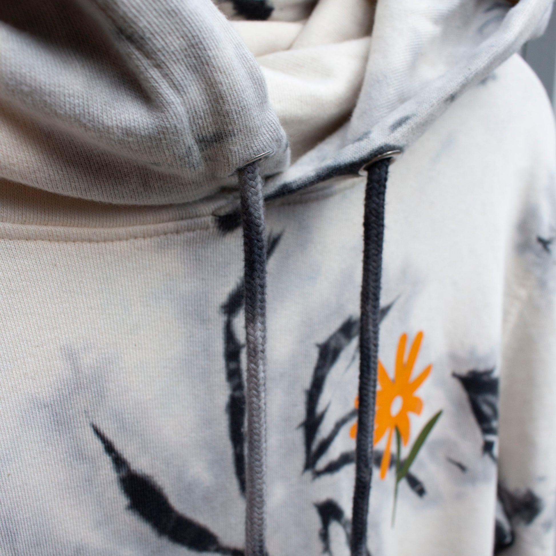 That's Sooo You tie dye hoodie, don't ever stop growing design, flowers, checkerboard, olive green, orange, premium, luxury womens wear, dopamine dressing