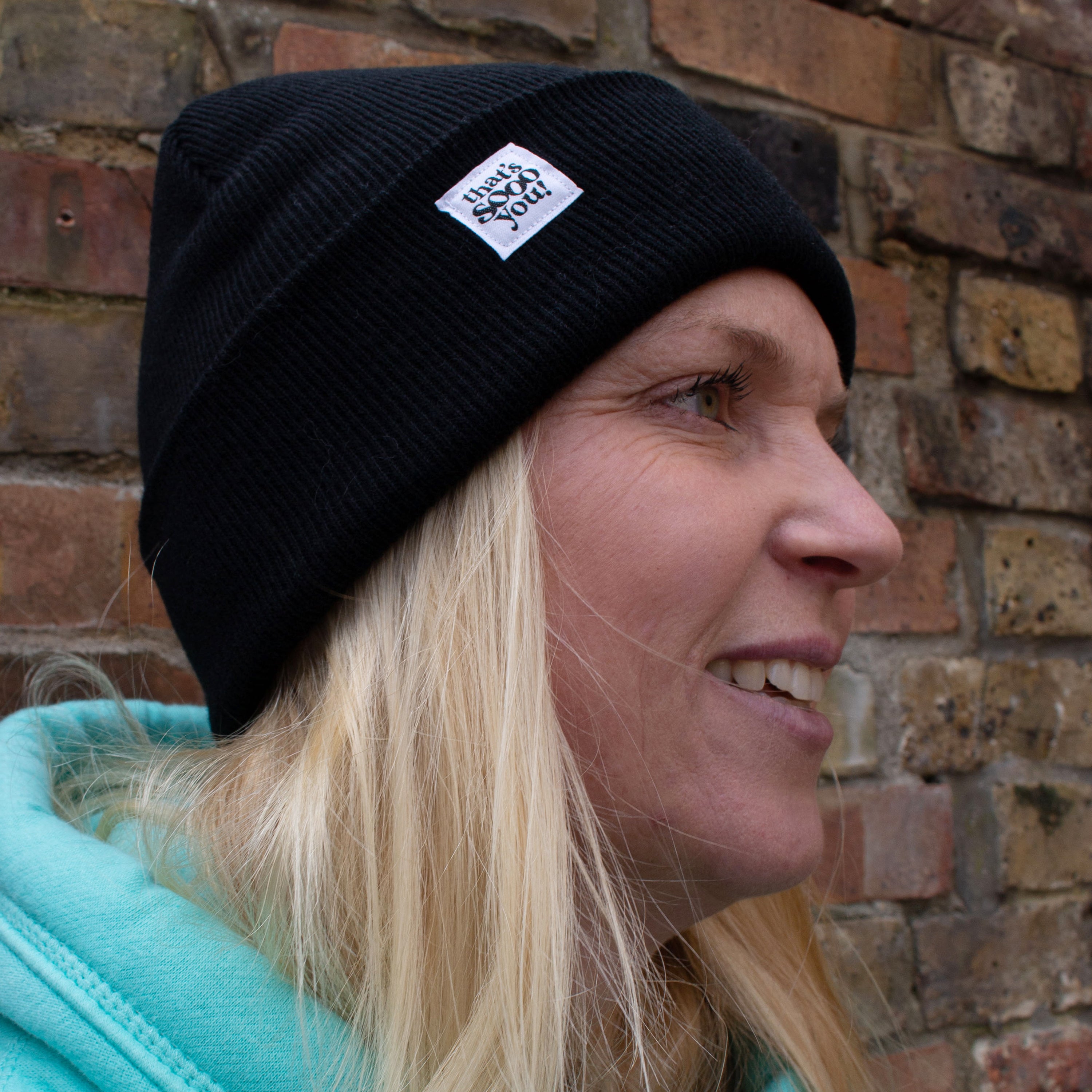 Black super soft beanie hat, That's Sooo You TSY hand sewn fabric label, accessories, accessory, snuggle winter, unisex