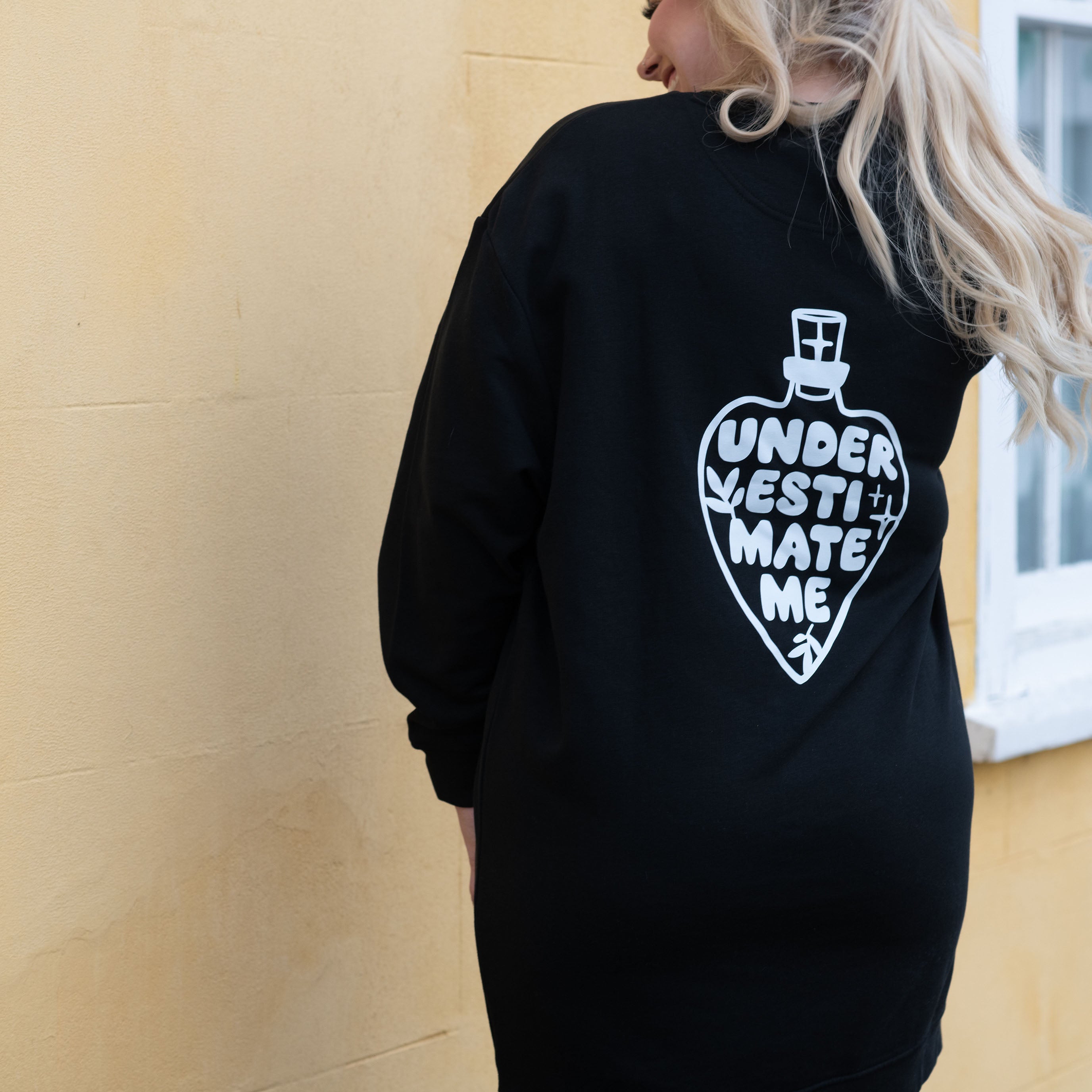 Underestimate Me Sweatshirt Dress
